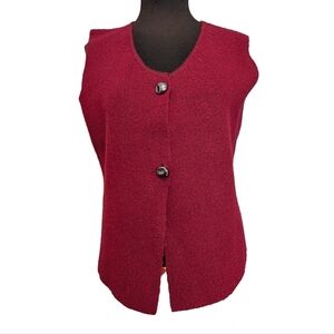 Jason Wu Button Front Sweater Vest, size medium, dark red